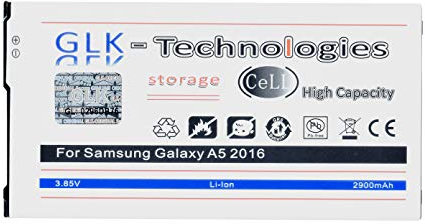High Power Ersatzakku kompatibel mit Samsung Galaxy A5 2016 SM-A510F Eb-BA510ABE | Original GLK-Technologies Battery | accu | 2900 mAh Akku