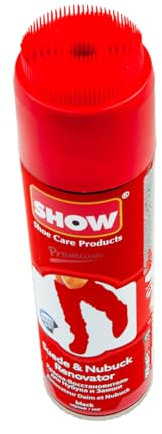 SHOW 250ml Suede Renovator Spray, 1 unit for suede & nubuck shoes and boots (Red)