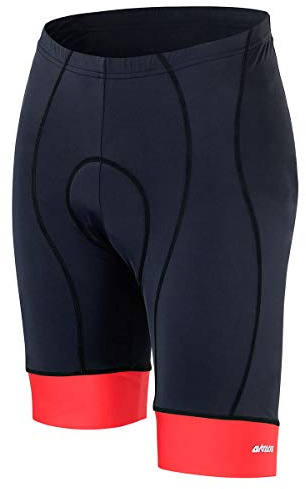 Airtracks Herren Funktions Fahrradhose Kurz Comfort Line - Radhose - Kurze Radlerhose - 3D Coolmax gepolstert - UV Schutz - Atmungsaktiv - Reflektoren