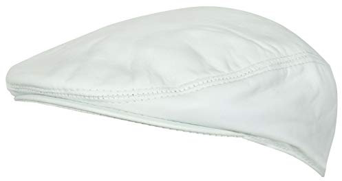 Infinity Leather Béret de Bonhomme de Cuir Blanc pour Homme en Cuir Souple Gatsby Golf Casquettes Plates L