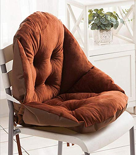 Marbeine Coussin de Chaise Coquille Forme Velours avec Dossier Pad Douillet pour Coussin Fauteuil Chaise Jardin (Marron)