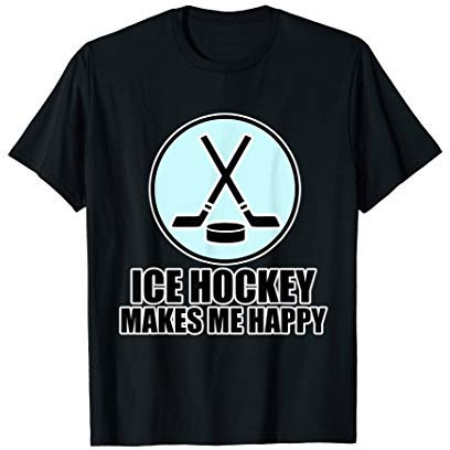 Ice Hockey Gift for Men - Ice Hokey Makes Me Happy T-Shirt