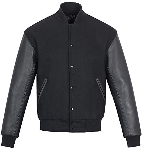 Sledwise Varsity Jacket Baseball Letterman Jacket– Wool and Leather Premium Quality Unisex Basketball Jacket