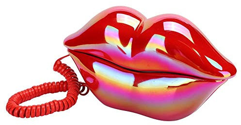 Festnetztelefon, charmante rote Lippen Festnetztelefon, dekoriertes Festnetztelefon im europäischen Stil, multifunktionales tragbares Festnetztelefon für Hotel, Zuhause