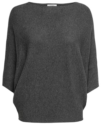 JDY Damen JDYNEW Behave BATSLEEVE KNT NOOS Pullover, Dark Grey Melange/Detail:Melange, M