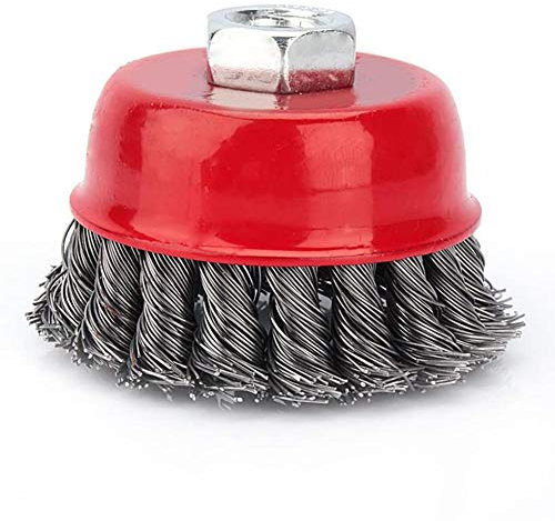 Wakects 4 Pezzi 75 mm Spazzola a Tazza Spazzole per Trapano, Spazzola a Tazza per Trapani e Smerigliatrice