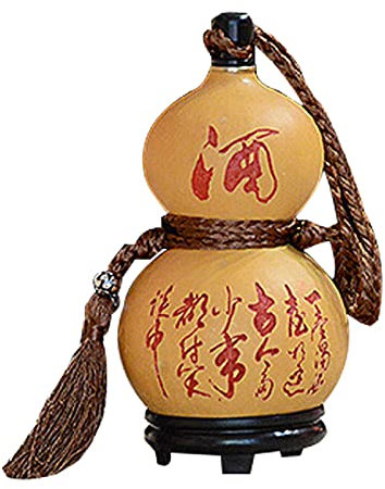 Cruche de Gourde Naturelle, Cruche Gourde de Vin Saké, Flacon de Hanche Facile à Nettoyer, Bouteille d'eau Vin de Grande Capacité, Gourde d'eau Et de Vin pour Camping,150ml