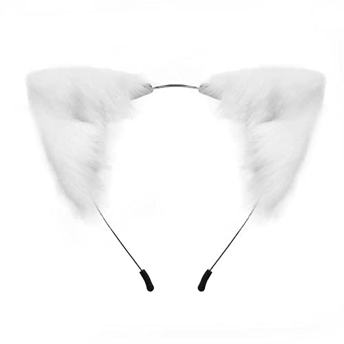 Handgefertigter Fuchs Wolf Katze Ohren Kopfbedeckung Kostüm Zubehör für Halloween Weihnachten Cosplay Party