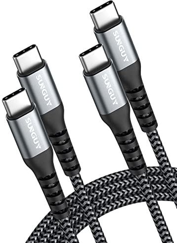 SUNGUY USB C to USB C Cable【1m x2】 PD Charger Lead 60W Type C to Type C Fast Charging Data Cable for iPad Pro,iPad Air,MacBook Pro,Samsung S22 S21 S20, Pixel 6/7, Switch,PS5