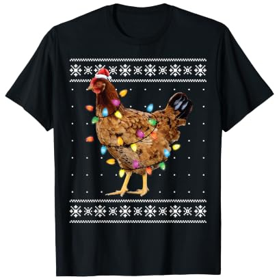 Ugly Christmas Sweater Funny Chicken Christmas T-Shirt