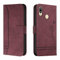QIWEIQING Kompatibel mit Handyhülle für Huawei Y6S Hülle, Handy Huawei Y6 2019 Hülle, Leder Flip Etui Handytasche Schutzhülle für Huawei Y6 2019 / Y6S / Honor 8A Case Red Wine HX