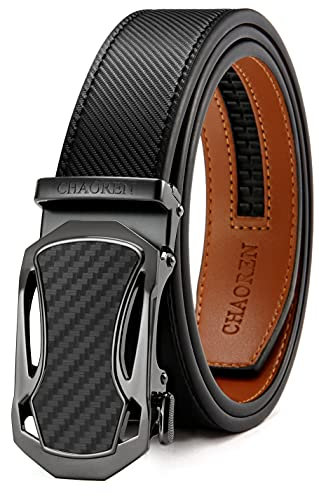 CHAOREN Automatik Ledergürtel für Herren Business Anzug, 35mm Gürtel Ohne Löcher, Größe Angepasst
