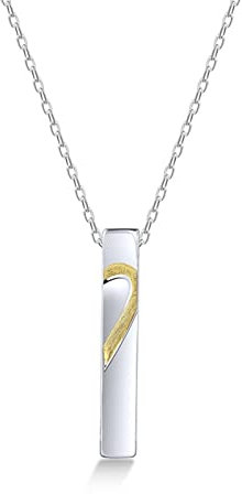 Skcess Lange Ketten Damen Modeschmuck, Ketten für Damen Kette Vergoldet Damen Puzzle-Herz Anhänger Silber 925 Damen anhänger Halskette Länge 46cm