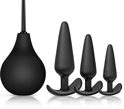 Poire de Lavement 224ml Amovibles - Poire à Lavement Intime avec 3 Accessoires, Poire Lavement Rectale Adulte pour Côlon et Intestins, Douches Anale et Vaginale en Silicone pour Homme et Femme