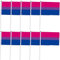 Luxylei Bisexual Pride Rainbow Flags 10pcs Small Mini Hand Hand Bisexual Bi Stick Flag Gay LGBT Festival Party Parades Décorations
