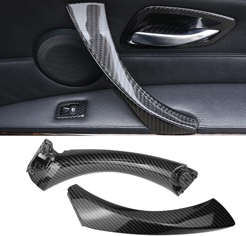 TTCR-II Kompatibel mit Türgriff bmw 3er E90 E91 E92 E93 Türgriff Innen Rechts,E90 Türgriff Innen Beifahrer,Griff und Griffverkleidung für 316 318 320 323 325 328 330 335 (2005-2011)-Kohlefaser Muster