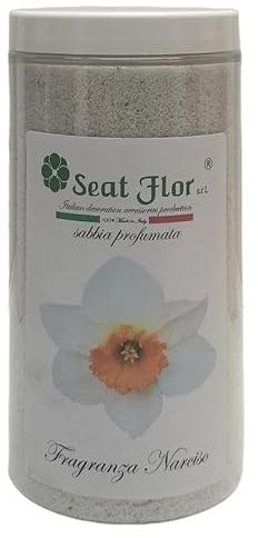 Seat Flor SRL® Sable coloré, Sable parfumé, Sable parfumé pour cendriers et décorations, 6 fragrances (barattolo da 750 GR.) (Narciso)