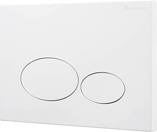 Saqu Oval Betätigungsplatte für Geberit UP320 Matt Weiß - WC Spülkasten Drückerplatte