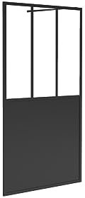 Vente-unique-Paroi de douche à l'italienne style atelier - Noir mat - 120 x 200 cm - URBANIK