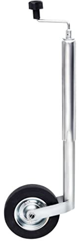 vidaXL Stützrad für Anhänger, Verstellbares Stützrad, Anhängerstützrad mit Vollgummireifen, Vollgummi Stützrad Stützrad Stahl, Verzinkter Stahl