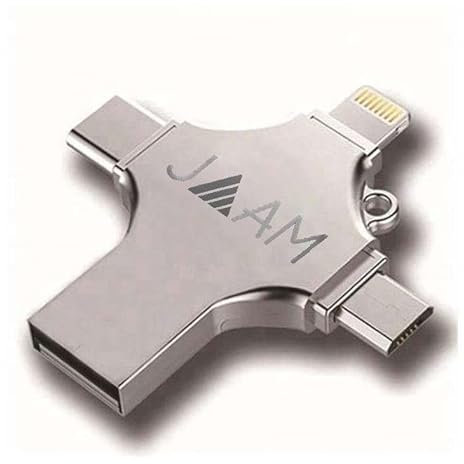 JAAM Multi-Functions USB Flash Drive for iPhone IPad Ie Pod Compatible with iOS Android Windows (64GB)