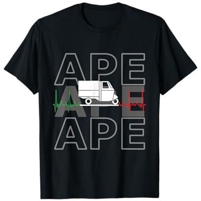 APE 50 Dreirad APE TM Italien Fahne Ape Herzschlag T-Shirt