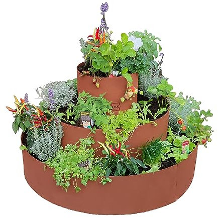UNUS Garden Lot de 3 spirales à base de plantes rondes en rouille pour terrasse et jardin en métal à 3 niveaux Ø 40 cm 80 cm 120 cm