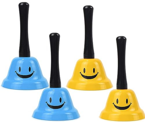 4 Piezas Campanas de Mano de Metal, Campana de recepción de Hotel Campana de Mano Timbre Campana de Mano Campana de Cena para Restaurante, Hotel, Cocina, Bar