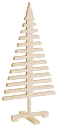 vidaXL Albero di Natale Decorativo in Legno 90 cm Legno Massello Pino
