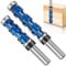 Sknrlko 2Pc Flush Trim Router Bit Set Flush Trim Router Bit Flush Cut Router Bit 1/2Inch,Double Bearing Spiral Trimming Tool Woodworking Milling Cutter Tool for Wood