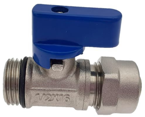 Lot de 1_Vanne à bille sphérique 1/2x16 pour tube PER Ø16 Bleu