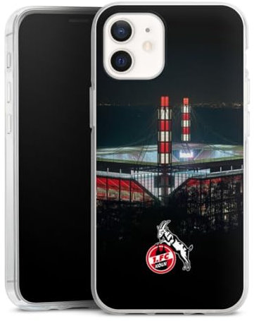 Silikon Hülle kompatibel mit Apple iPhone 12 Case transparent Handyhülle 1. FC Köln Stadion Offizielles Lizenzprodukt