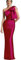 Mkojaa Robe de bal asymétrique avec nœud en satin Robes de demoiselle d'honneur longue sirène Robes de mère de la mariée, rose vif, 34