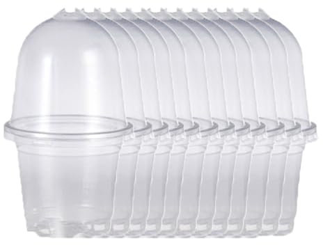 TopHomer 12 macetas de plástico transparente con cúpula de humedad, macetas pequeñas de 5 pulgadas para semillas, esquejes, suculentas
