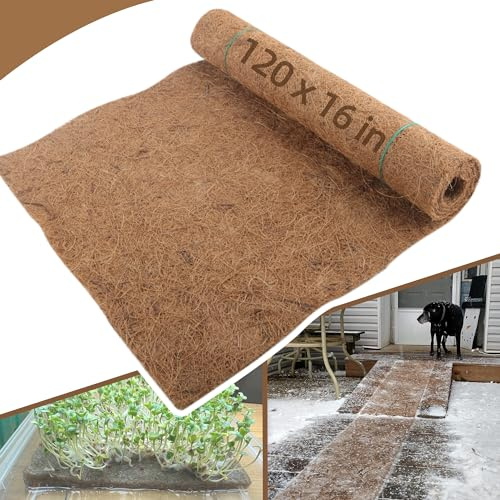 Coco Liner Roll 16x120 Inch Natural Coconut Fiber Mat for Planters