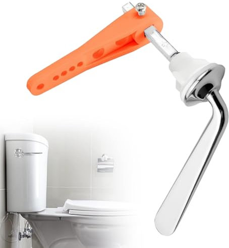 YISIFEINUO Metal Toilet Cistern Handle Replacement - Universal Fit Chrome Plated Toilet Cistern Tank Lever