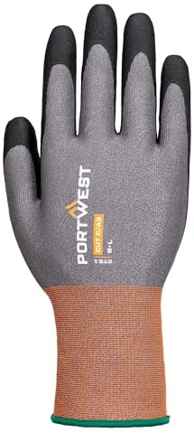 Portwest CT21 CT Cut C21 Nitrile Touchscreen Glove | Grey/Black, Medium, EN 388 Cut Level C, Nitrile Coated, Touchscreen Compatible, Breathable, Dexterous
