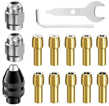 Ninnyi 15PCS 4486 Multi Tool Accessories Set for Dremel, Chuck Collet Kit