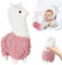 VEQENIFY Alpaka Kuscheltier ， Plüschtier Alpaka，Alpaka Stofftier Plüschtier ，Stand Alpaka Kuscheltier Plush 25cm ，Lama Stofftier Plüsch Alpaka Puppe Geschenk für Kinder