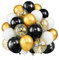 YOUYIKE 60 Stück Gold Schwarz Luftballons, 12 Zoll Latex Luftballons, Helium Ballons, Gold Schwarz Metallic Ballons für Kinder und Erwachsene Geburtstag, Party, Graduierung, Ostern Weihnachten Deko