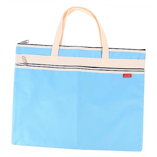 KONTONTY A3 Aktentasche Oxford Reißverschluss Wasserdichte Kunsttasche Aufbewahrungsmappe Briefpapiertasche Reißverschlussordner Kunstaufbewahrungstasche Stoff Aktentasche