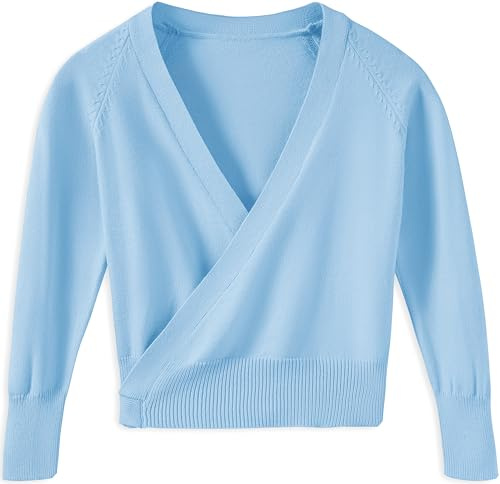 DANSHOW Magliette Avvolgenti da Balletto per Ragazze, Cardigan da Danza per Bambini, Maglione da Ballo Interno in Velluto, 2-4 Anni