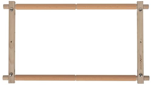 Milward drehbarer Gobelinrahmen – 45,7 x 30,5 cm (18 x 12 Zoll) Clip-On-Rollrahmen für Stickereien, Kreuzstich, Handarbeiten, Quilten – Buchenholz