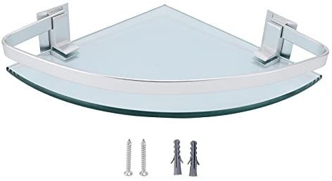 Tyenaza Badezimmerregal aus Glas, Badezimmer, dreieckiges Regal, Dusche, Glasregal, Halter, Organizer für Badezimmer, Küche, Zuhause