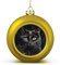 Eine schwarze Katze auf schwarzem Hintergrund, Weihnachtskugel, Ornamente, 6,1 cm, bruchsicher, Weihnachtsbaumschmuck, Kugeln, goldener Stil, hängende Weihnachtsschmuck für Weihnachtsbaum,