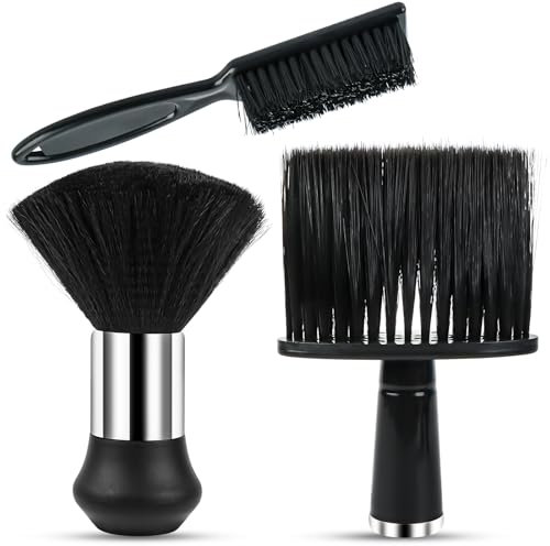 3 Stück Friseurbürste, Nackenpinsel Set, Friseur Bürste, Friseur Pinsel, Haarpinsel Barbierbürst, Soft Friseur Haarpinsel, Barber-Zubehör, für Friseursalon Haarreinigung.
