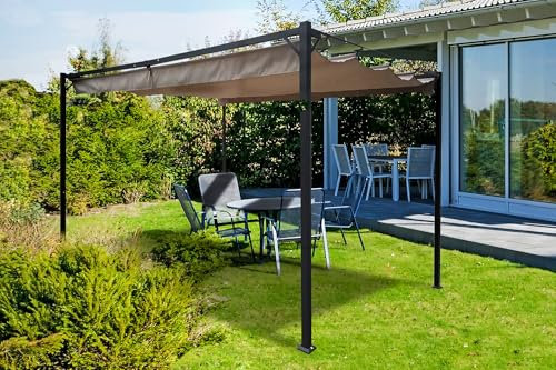 Cazeboo Pergola autoportée Noosa 4x3m Toile Beige