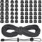 XHTXHT 10m di filo cordino elastico,corda elastica in gomma da,con 30 fermacorda,24 pezzi a doppio foro primavera corda elastica per telo,per Zaino, Valigie, Lacci per Scarpe (bianco e nero)