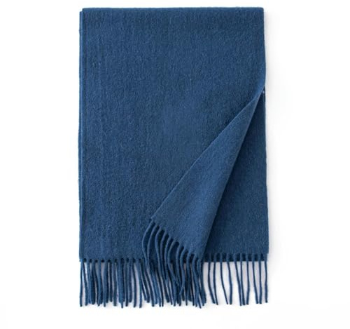 CMZYBBD Schal Unisex Wollschal Für Herbst & Winter - Dicke, Warme Nackenwickel Und Schal, Einfache Eleganz Für Männer Und Frauen-blau-d-180 * 30 cm