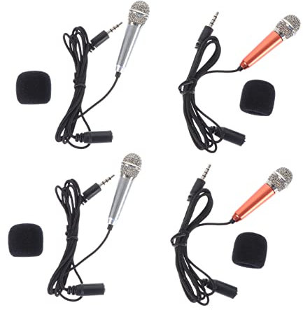 Vaguelly 4stücke Tragbares Mini-mikrofon Für Sprachaufnahmen Und Singen Kompatibel Mit Telefon Tablet Und Computer Leicht Und Robust